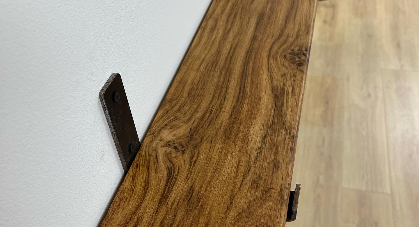 Custom Shelves With Industrial Style Brackets (White Oak or Ash)