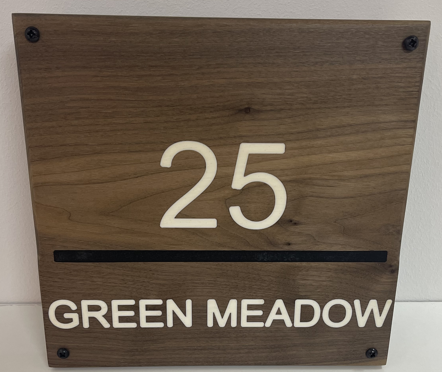 Hardwood Square House Number and Street Name Sign