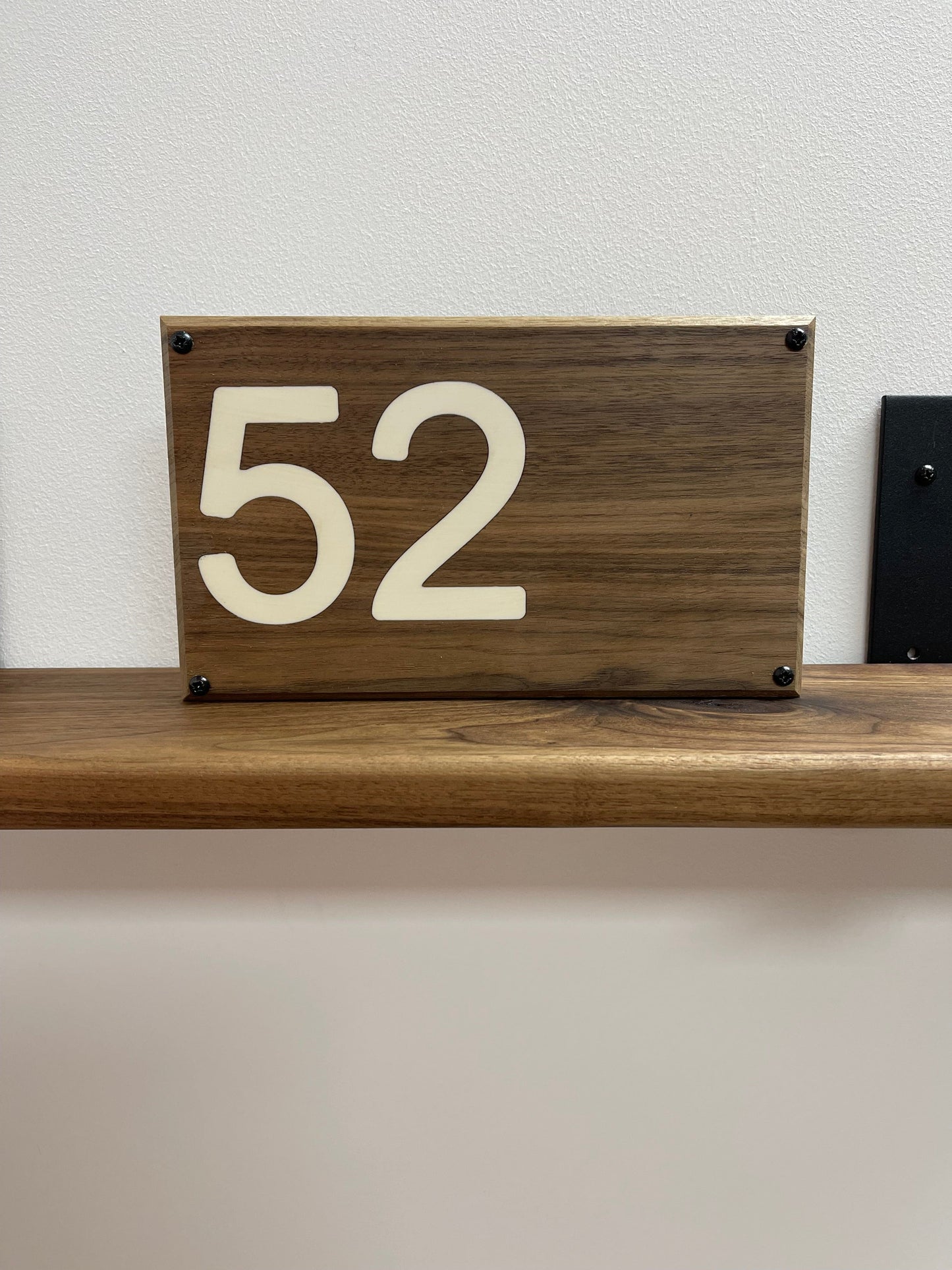 Hardwood "Landscape" House Number Sign - Style 2