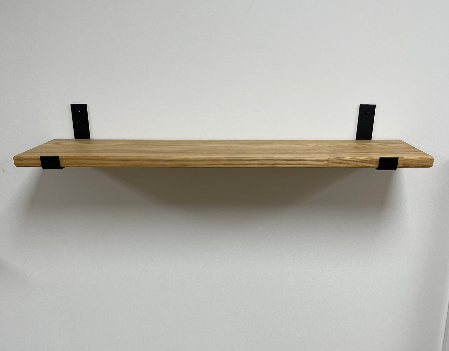 Premium American Ash Industrial Style Shelf with Lipped Up Brackets, 20-25mm (1 Inch) Depth