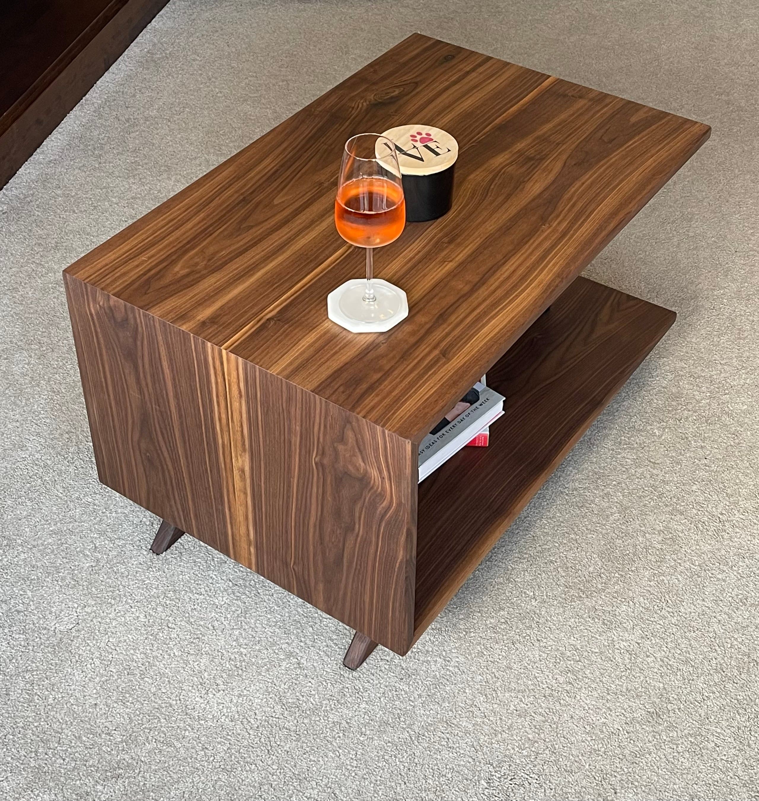 Contemporary walnut deals coffee table