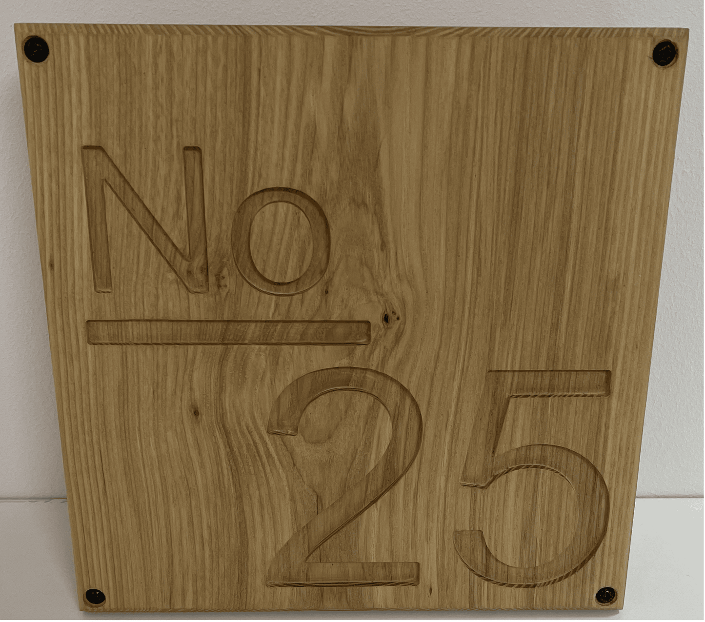 Hardwood Square House Number Sign Style 1