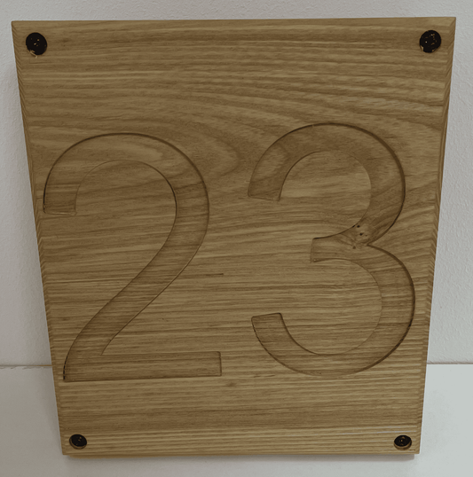 Hardwood Square House Number Sign Style 2