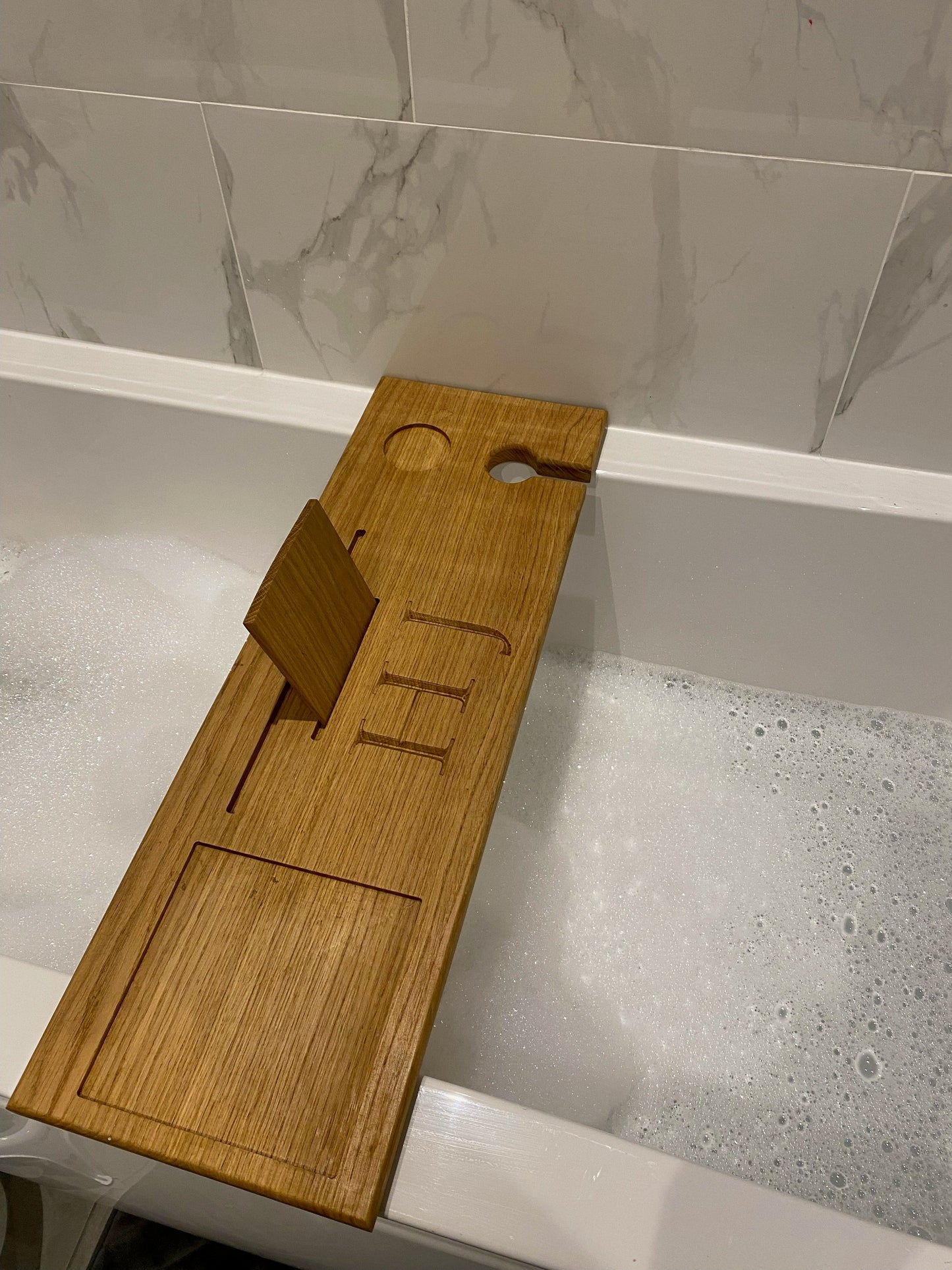 Luxury Personalised Solid Oak Bath Caddy